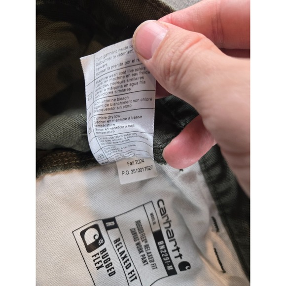 Carhartt Pants Mens 31x30 Green Rugged Flex Relaxed Canvas Work Wear BN2291-M - Picture 7 of 14